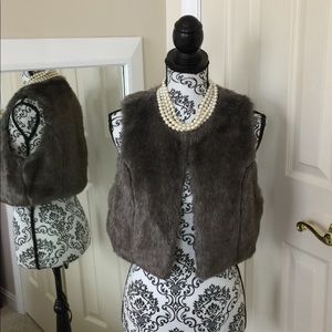 Papaya Flax Fur Vest (L)
